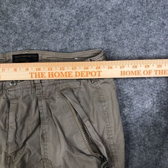Abercrombie & Fitch Pants Mens 31x32 Beige Paratrooper Vintage Y2K Slim Straight - Picture 6 of 11